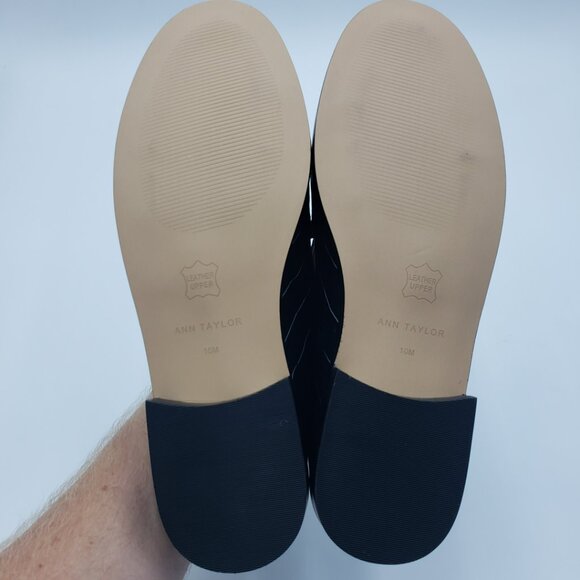 Ann Taylor Weekend Collection Black Horsebit Croco Embossed Loafers - Picture 8 of 9